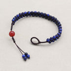 Insight & Protection: Blue Tiger's Eye Red Agate Woven Boho Bracelet