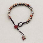 Serenity & Fortune: Shoushan Stone Red Agate Woven Boho Bracelet