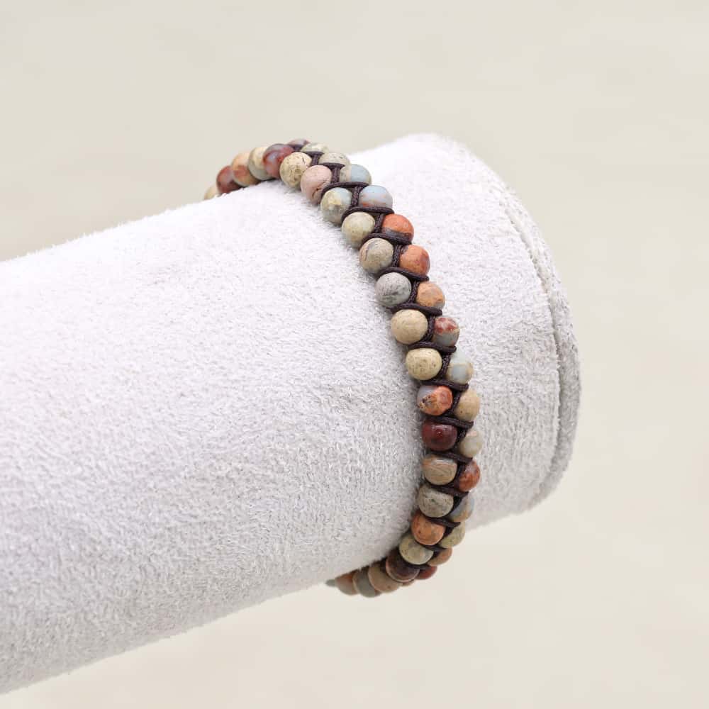 Serenity & Fortune: Shoushan Stone Red Agate Woven Boho Bracelet