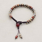 Serenity & Fortune: Shoushan Stone Red Agate Woven Boho Bracelet