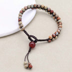 Serenity & Fortune: Shoushan Stone Red Agate Woven Boho Bracelet