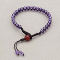 Wisdom & Fortune: Amethyst Red Agate Woven Boho Bracelet