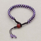 Wisdom & Fortune: Amethyst Red Agate Woven Boho Bracelet