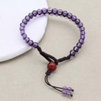 Wisdom & Fortune: Amethyst Red Agate Woven Boho Bracelet