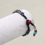 Power & Fortune: Imperial Jasper Red Agate Woven Boho Bracelet