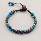 Power & Fortune: Imperial Jasper Red Agate Woven Boho Bracelet