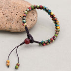 Vitality & Fortune: Colorful Imperial Jasper Red Agate Woven Bracelet