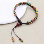 Vitality & Fortune: Colorful Imperial Jasper Red Agate Woven Bracelet