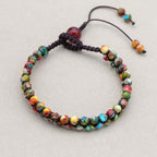 Vitality & Fortune: Colorful Imperial Jasper Red Agate Woven Bracelet