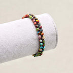 Vitality & Fortune: Colorful Imperial Jasper Red Agate Woven Bracelet