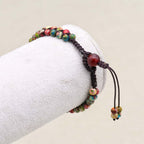 Vitality & Fortune: Colorful Imperial Jasper Red Agate Woven Bracelet