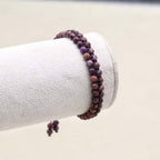 Wisdom & Fortune: Purple Imperial Jasper Red Agate Woven Bracelet