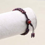 Wisdom & Fortune: Purple Imperial Jasper Red Agate Woven Bracelet