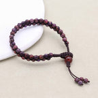 Wisdom & Fortune: Purple Imperial Jasper Red Agate Woven Bracelet