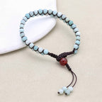 Hope & Fortune: Amazonite Red Agate Woven Boho Bracelet