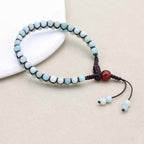 Hope & Fortune: Amazonite Red Agate Woven Boho Bracelet
