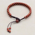 Strength & Fortune: Red Jasper Red Agate Woven Boho Bracelet