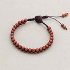 Strength & Fortune: Red Jasper Red Agate Woven Boho Bracelet