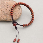 Strength & Fortune: Red Jasper Red Agate Woven Boho Bracelet