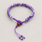 Wisdom & Fortune: Dream Amethyst Red Agate Woven Boho Bracelet