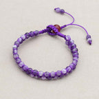 Wisdom & Fortune: Dream Amethyst Red Agate Woven Boho Bracelet