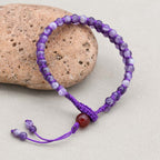 Wisdom & Fortune: Dream Amethyst Red Agate Woven Boho Bracelet