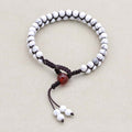 Peace and Fortune: White Turquoise Red Agate Woven Boho Bracelet