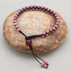 Love & Fortune: Rhodonite Red Agate Woven Boho Bracelet