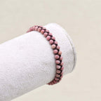 Love & Fortune: Rhodonite Red Agate Woven Boho Bracelet