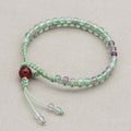 Clarity and Fortune: Rainbow Fluorite Red Agate Woven Boho Bracelet