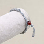 Transformation and Fortune: Faceted Labradorite Red Agate Boho Bracelet