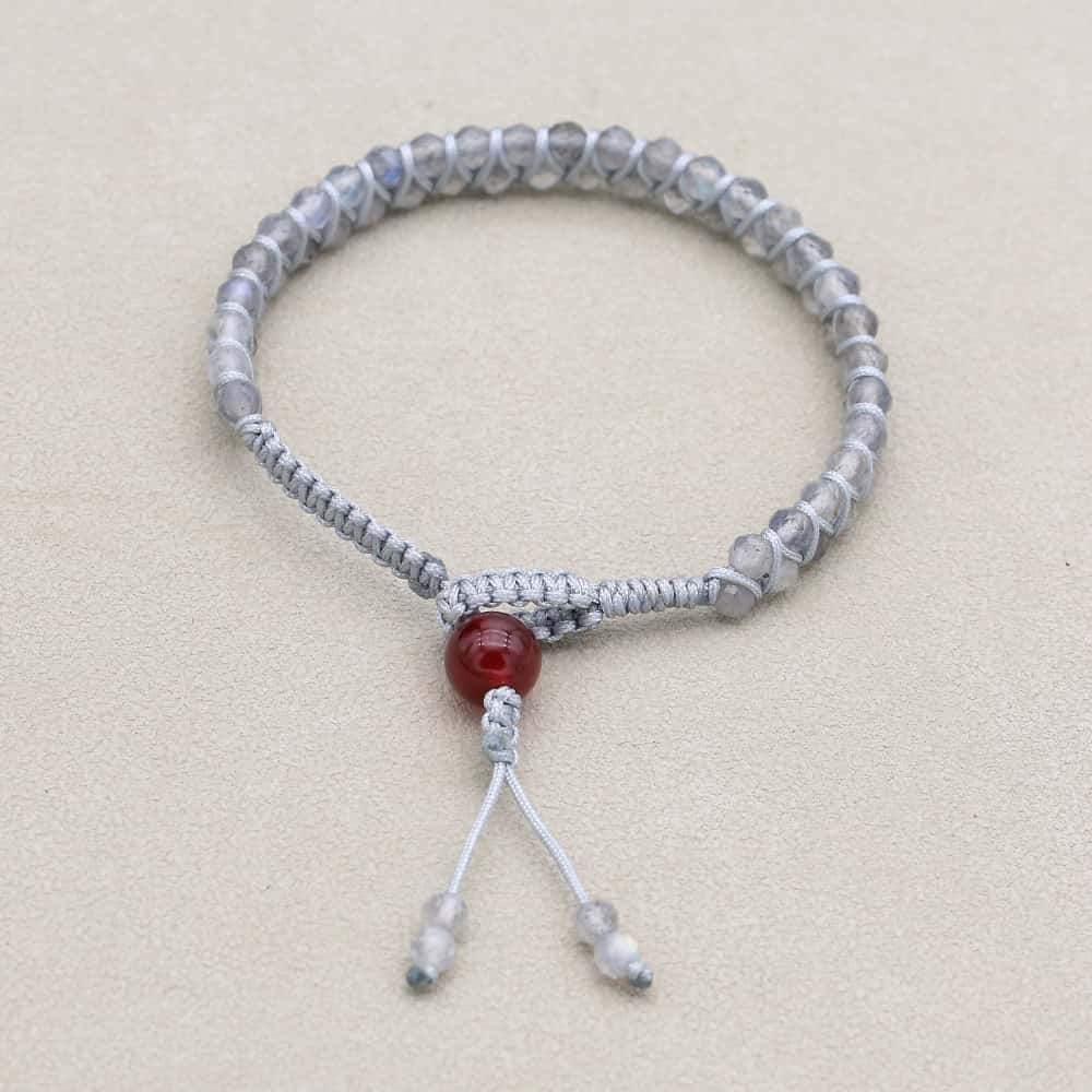 Transformation and Fortune: Faceted Labradorite Red Agate Boho Bracelet