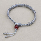 Transformation and Fortune: Faceted Labradorite Red Agate Boho Bracelet