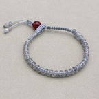 Transformation and Fortune: Faceted Labradorite Red Agate Boho Bracelet
