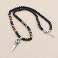 Strength & Protection: Lava Stone Tiger's Eye Vajra Pendant Necklace