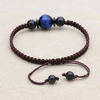 Insight & Protection: 12mm Blue Tiger's Eye Obsidian Woven Bracelet