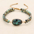 Evolution & Growth: African Turquoise Woven Charm Boho Bracelet