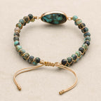 Evolution & Growth: African Turquoise Woven Charm Boho Bracelet