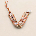 Longevity & Peace: Shoushan Stone Leather Woven Boho Bracelet