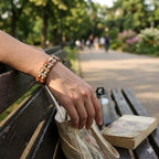 Longevity & Peace: Shoushan Stone Leather Woven Boho Bracelet
