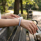 Serenity and Inspiration: Opalite Cylinder Fluorite Woven Leather Bracelet