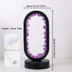 Deep Sleep Sanctuary: Amethyst Oval Halo Crystal Night Light for Calm and Anxiety Relief