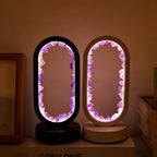Deep Sleep Sanctuary: Amethyst Oval Halo Crystal Night Light for Calm and Anxiety Relief