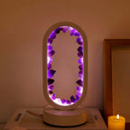 Deep Sleep Sanctuary: Amethyst Oval Halo Crystal Night Light for Calm and Anxiety Relief