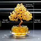 Abundance and Harmony: Natural Crystal Bonsai Money Tree Lotus Placement