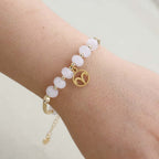 Love and Guardian Zodiac Rose Quartz Abacus Bead Bracelet