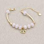 Love and Guardian Zodiac Rose Quartz Abacus Bead Bracelet