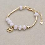 Love and Guardian Zodiac Rose Quartz Abacus Bead Bracelet