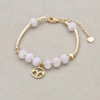 Love and Guardian Zodiac Rose Quartz Abacus Bead Bracelet