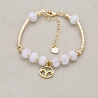 Love and Guardian Zodiac Rose Quartz Abacus Bead Bracelet